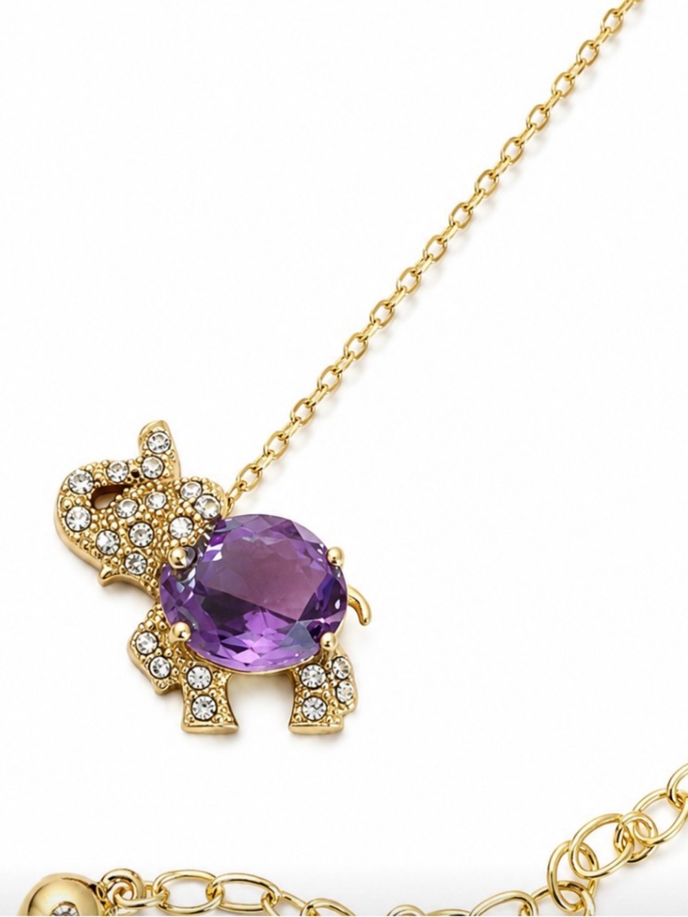 True to Form Elephant Necklace in Purple & Gold 🐘